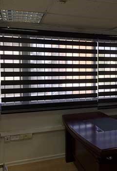 Home Office Faux Wood Blinds, Permanente